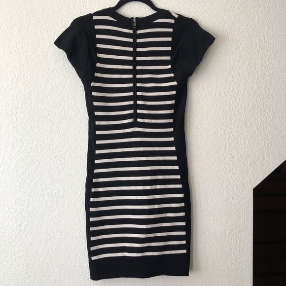 French Connection black and white stripe bodycon dress size 8/SM - Picture 5 of 5